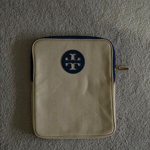 Tory Burch Tan and Blue iPad case